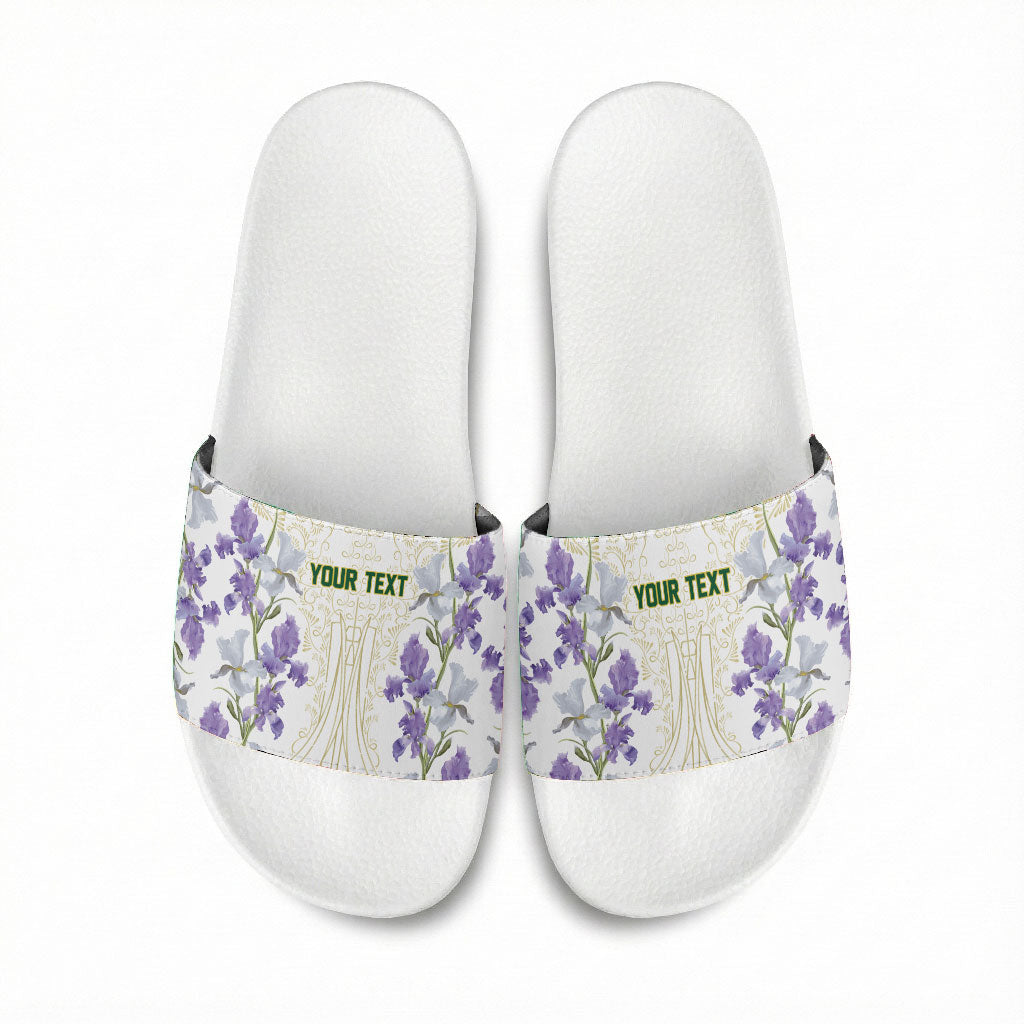 Custom Algeria Iris Floral White Slide Sandals Africa Women’s Football Champion Series 2026