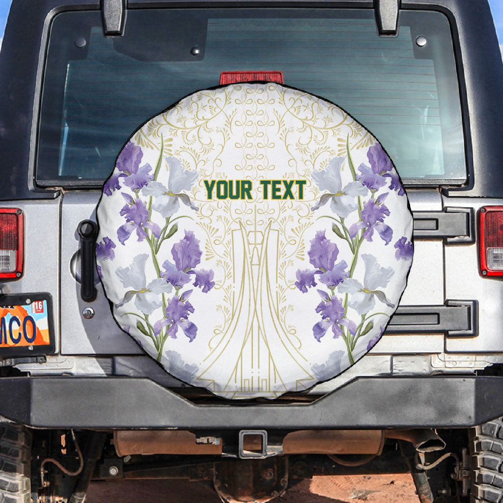 Custom Algeria Iris Floral White Spare Tire Cover Africa Women’s Football Champion Series 2026