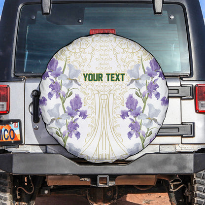 Custom Algeria Iris Floral White Spare Tire Cover Africa Women’s Football Champion Series 2026