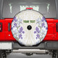 Custom Algeria Iris Floral White Spare Tire Cover Africa Women’s Football Champion Series 2026
