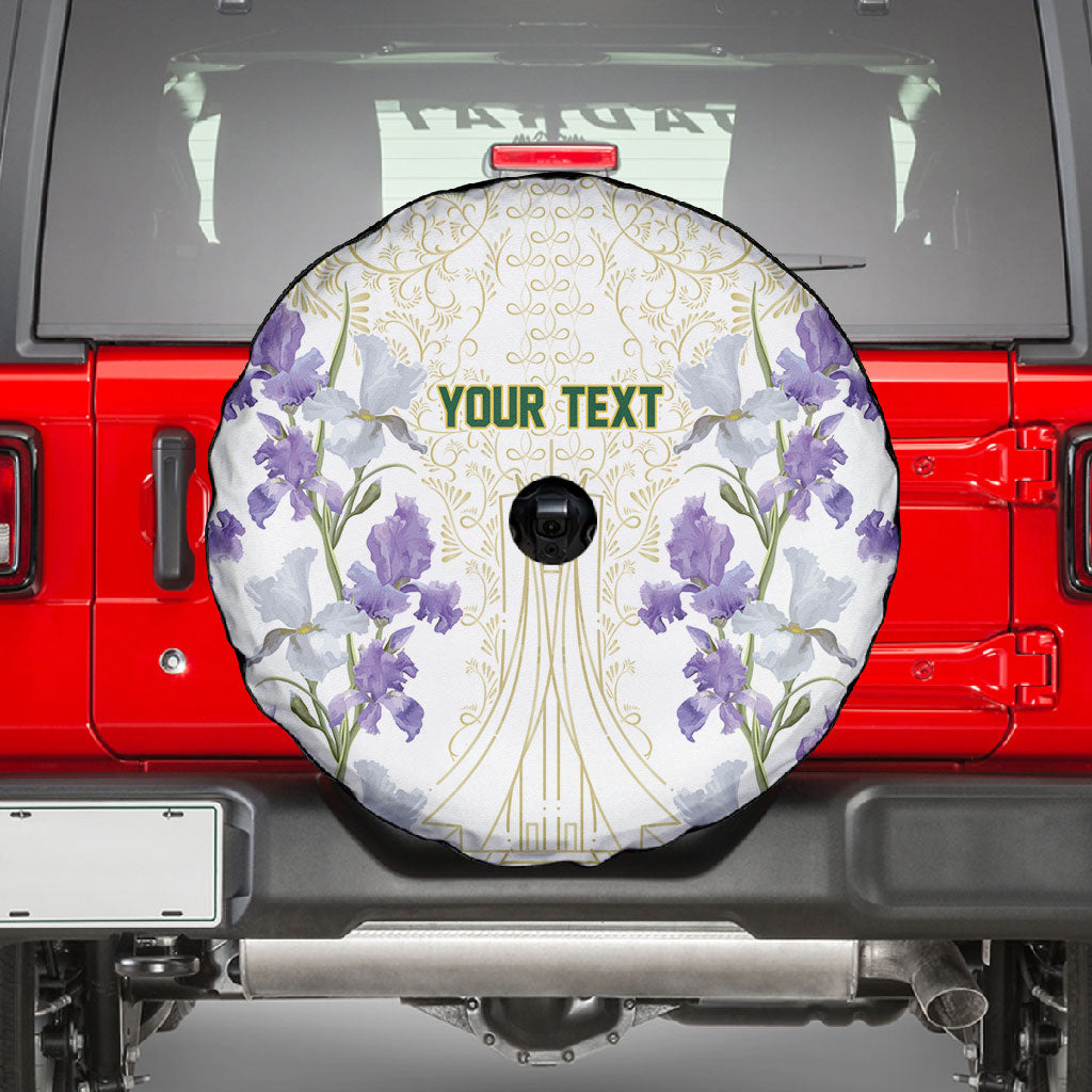 Custom Algeria Iris Floral White Spare Tire Cover Africa Women’s Football Champion Series 2026