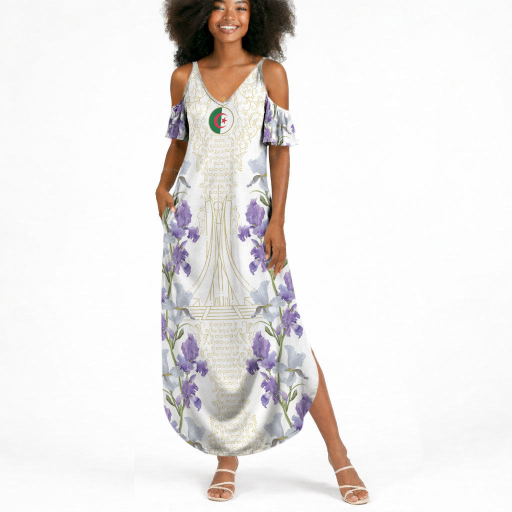 Custom Algeria Iris Floral White Summer Maxi Dress Africa Women’s Football Champion Series 2026