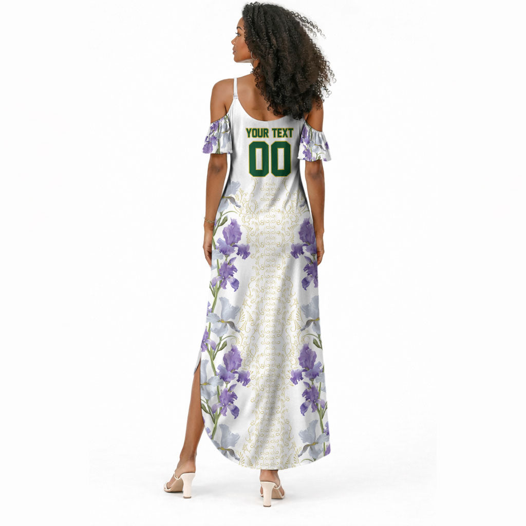 Custom Algeria Iris Floral White Summer Maxi Dress Africa Women’s Football Champion Series 2026