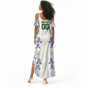 Custom Algeria Iris Floral White Summer Maxi Dress Africa Women’s Football Champion Series 2026
