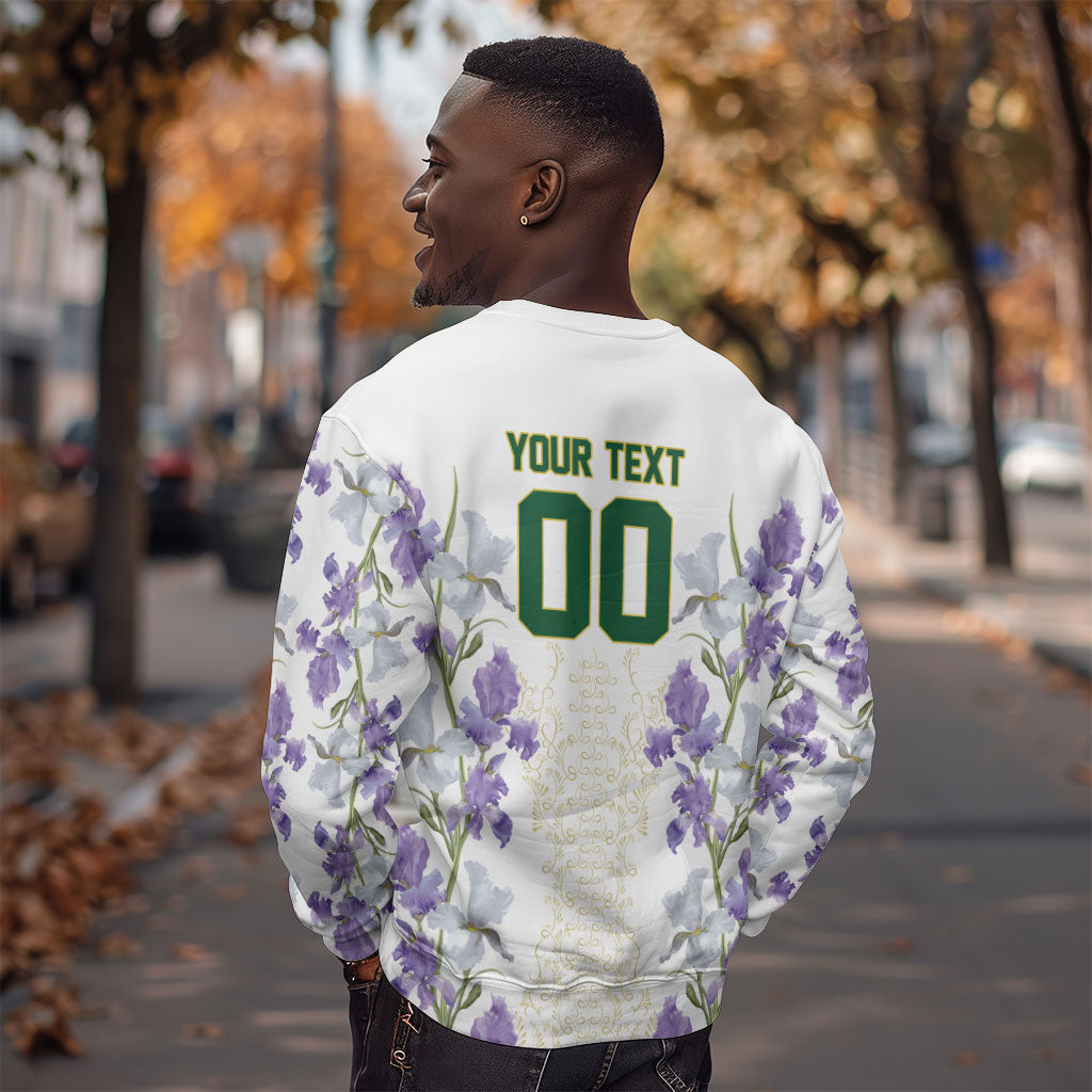 Custom Algeria Iris Floral White Sweatshirt Africa Women’s Football Champion Series 2026
