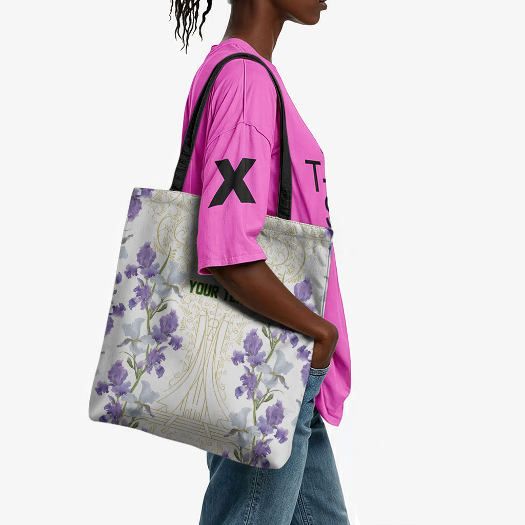 Custom Algeria Iris Floral White Tote Bag Africa Women’s Football Champion Series 2026