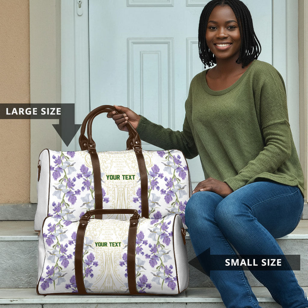 Custom Algeria Iris Floral White Travel Bag Africa Women’s Football Champion Series 2026