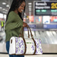 Custom Algeria Iris Floral White Travel Bag Africa Women’s Football Champion Series 2026