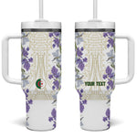 Custom Algeria Iris Floral White Tumbler With Handle Africa Women’s Football Champion Series 2026