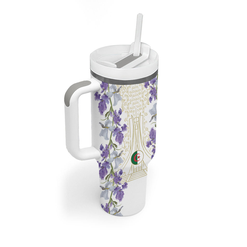 Custom Algeria Iris Floral White Tumbler With Handle Africa Women’s Football Champion Series 2026