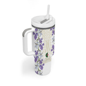 Custom Algeria Iris Floral White Tumbler With Handle Africa Women’s Football Champion Series 2026