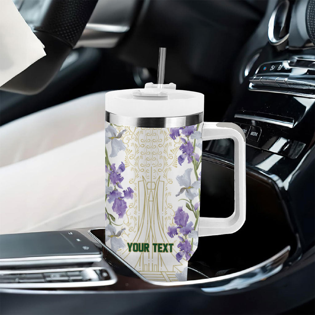 Custom Algeria Iris Floral White Tumbler With Handle Africa Women’s Football Champion Series 2026