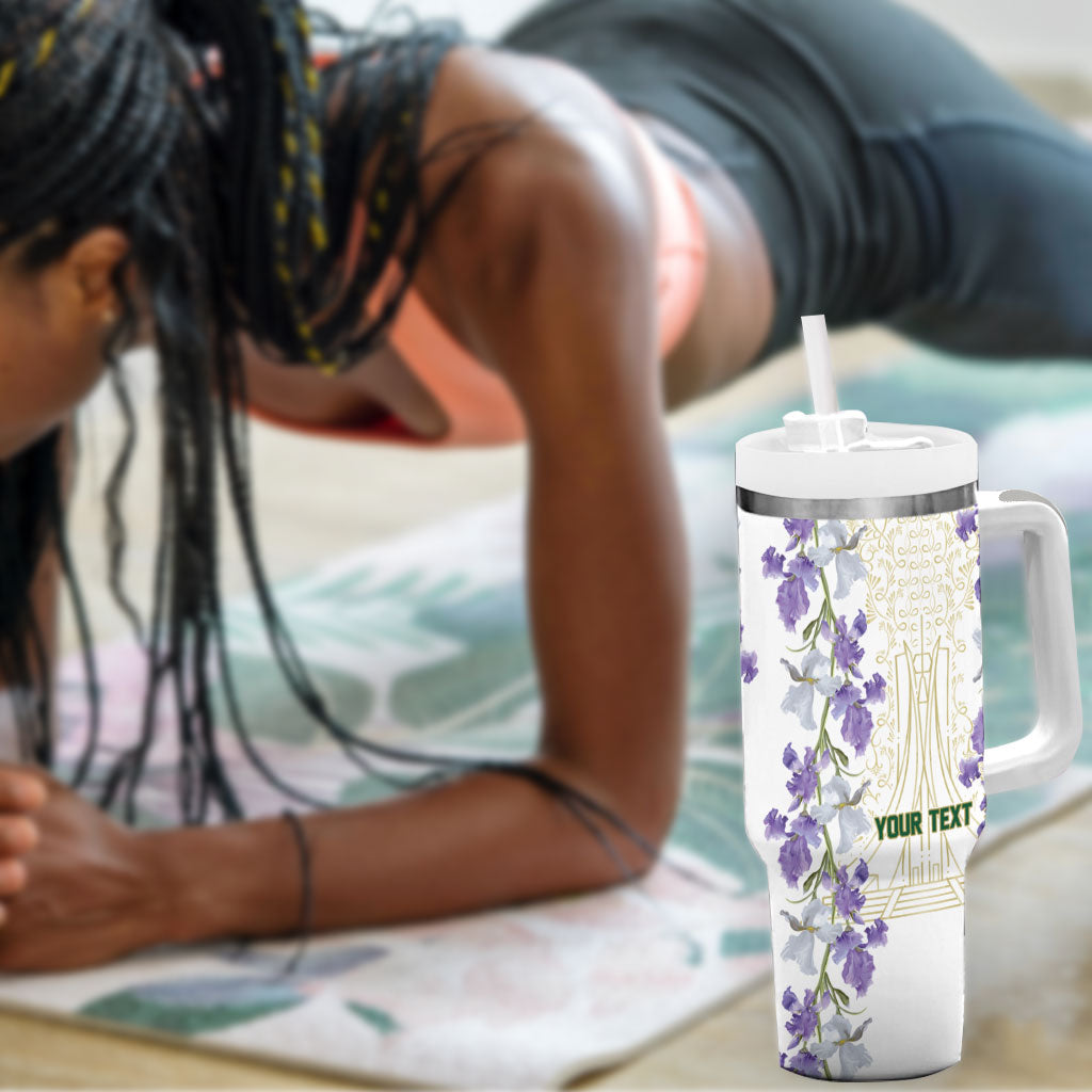 Custom Algeria Iris Floral White Tumbler With Handle Africa Women’s Football Champion Series 2026