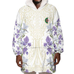 Custom Algeria Iris Floral White Wearable Blanket Hoodie Africa Women’s Football Champion Series 2026