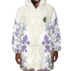 Custom Algeria Iris Floral White Wearable Blanket Hoodie Africa Women’s Football Champion Series 2026