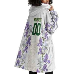 Custom Algeria Iris Floral White Wearable Blanket Hoodie Africa Women’s Football Champion Series 2026