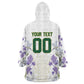 Custom Algeria Iris Floral White Wearable Blanket Hoodie Africa Women’s Football Champion Series 2026