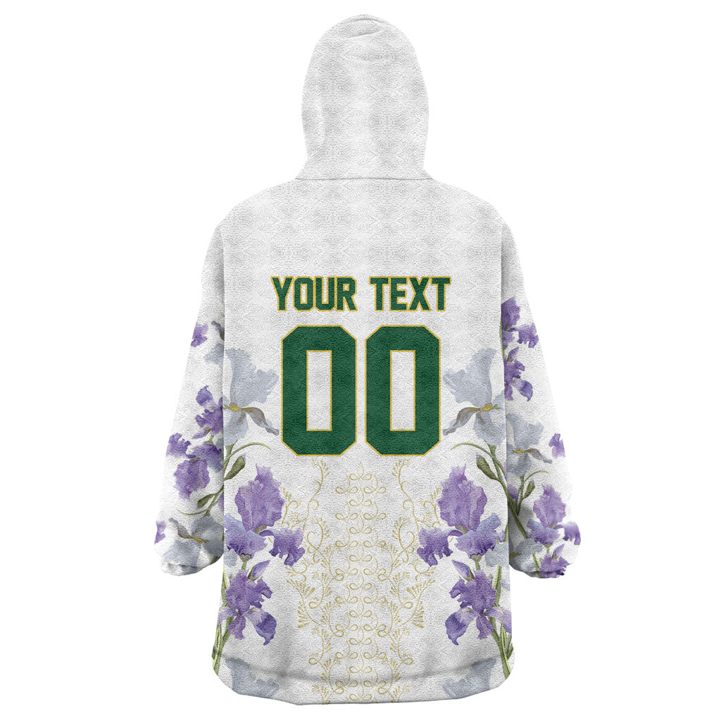 Custom Algeria Iris Floral White Wearable Blanket Hoodie Africa Women’s Football Champion Series 2026