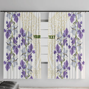 Custom Algeria Iris Floral White Window Curtain Africa Women’s Football Champion Series 2026