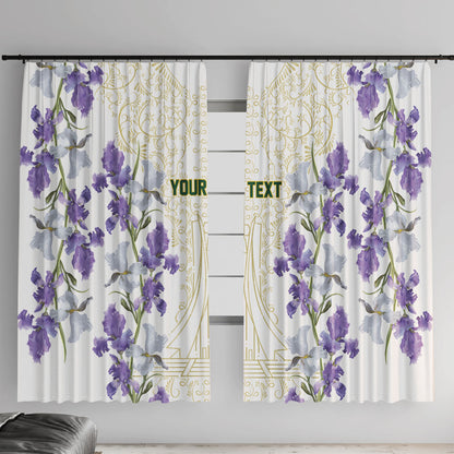 Custom Algeria Iris Floral White Window Curtain Africa Women’s Football Champion Series 2026