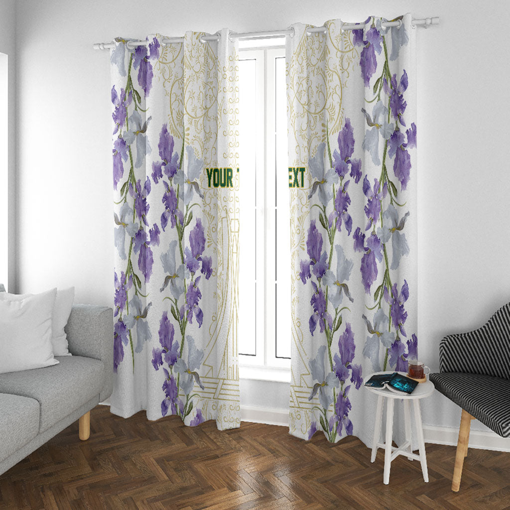 Custom Algeria Iris Floral White Window Curtain Africa Women’s Football Champion Series 2026