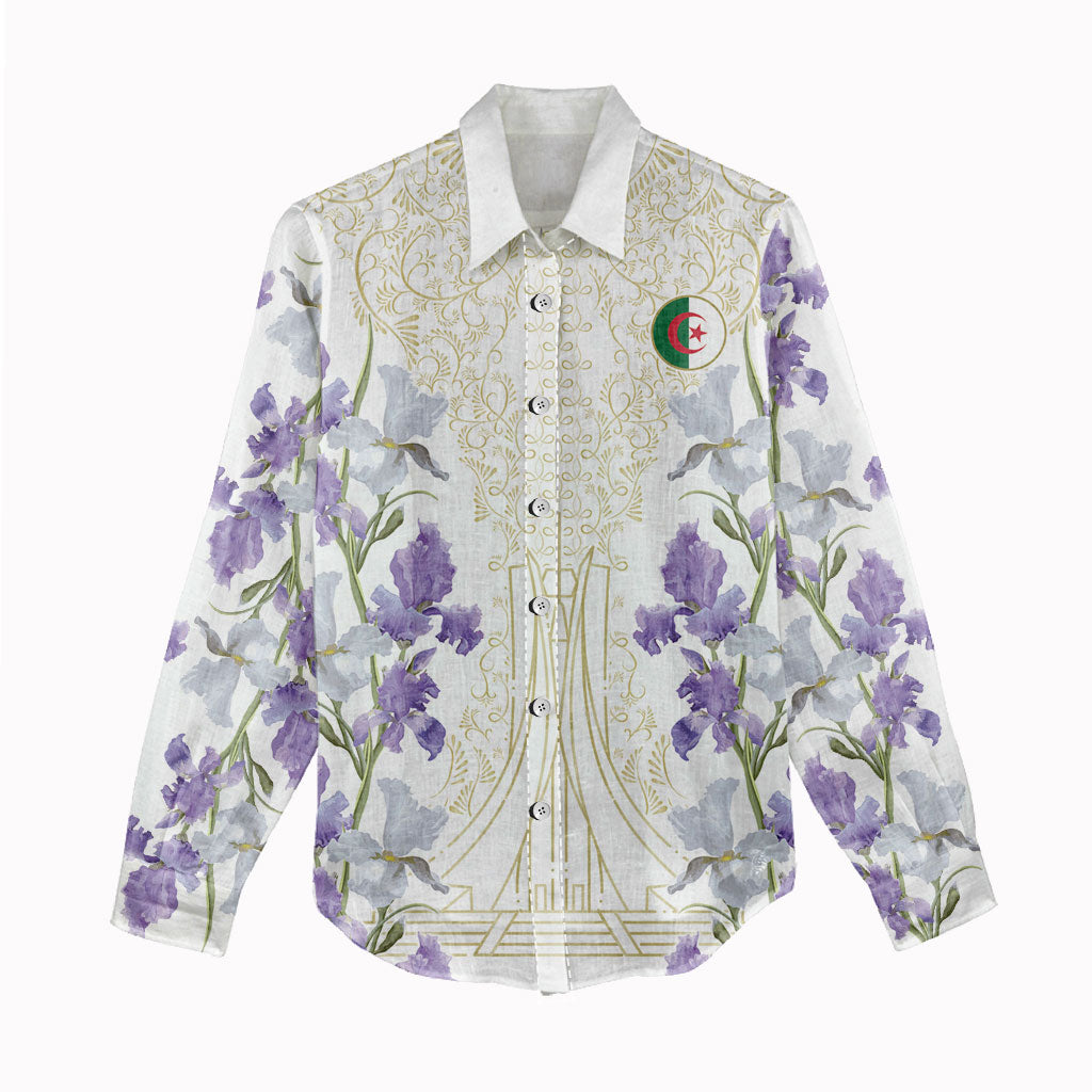 Custom Algeria Iris Floral White Women Casual Shirt Africa Women’s Football Champion Series 2026