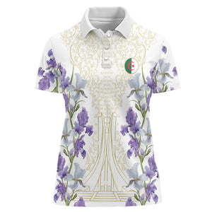 Custom Algeria Iris Floral White Women Polo Shirt Africa Women’s Football Champion Series 2026