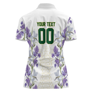 Custom Algeria Iris Floral White Women Polo Shirt Africa Women’s Football Champion Series 2026