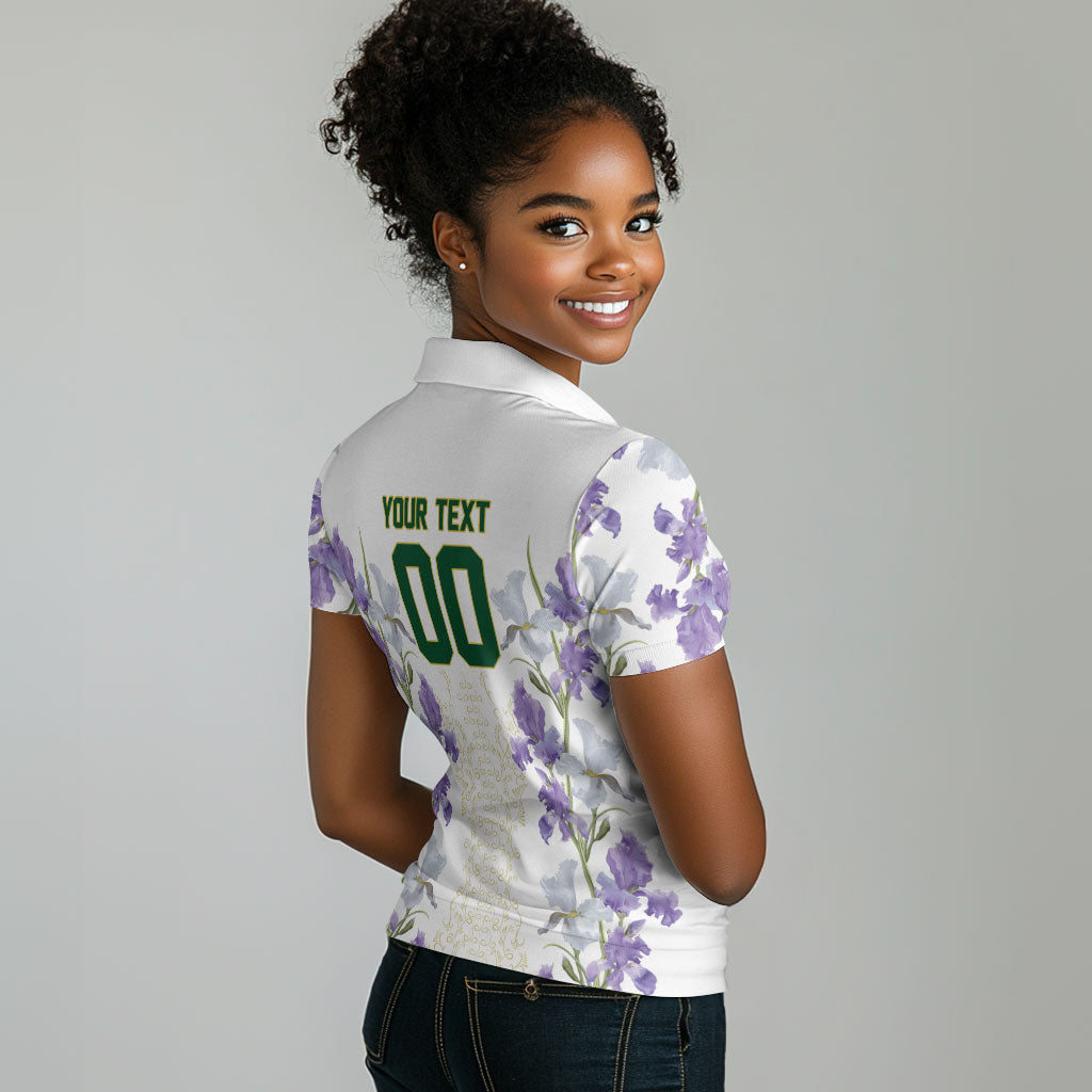 Custom Algeria Iris Floral White Women Polo Shirt Africa Women’s Football Champion Series 2026