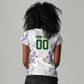 Custom Algeria Iris Floral White Women V-Neck T-Shirt Africa Women’s Football Champion Series 2026