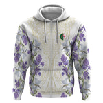Custom Algeria Iris Floral White Zip Hoodie Africa Women’s Football Champion Series 2026