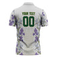Custom Algeria Iris Floral White Zipper Polo Shirt Africa Women’s Football Champion Series 2026