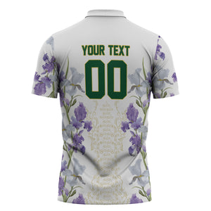Custom Algeria Iris Floral White Zipper Polo Shirt Africa Women’s Football Champion Series 2026