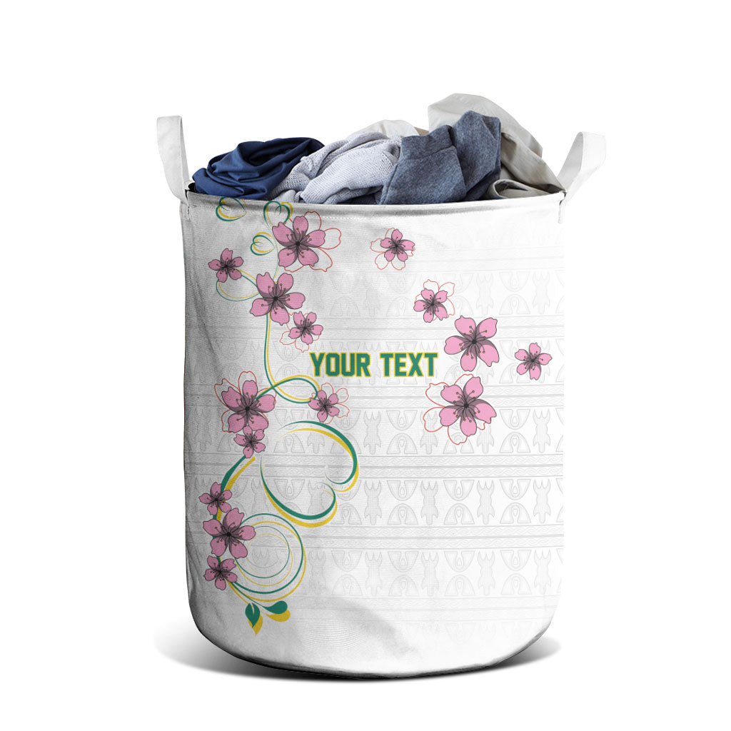 Custom Cameroon Red Stinkwood Floral Laundry Basket Africa Women’s Football Champion Series 2026