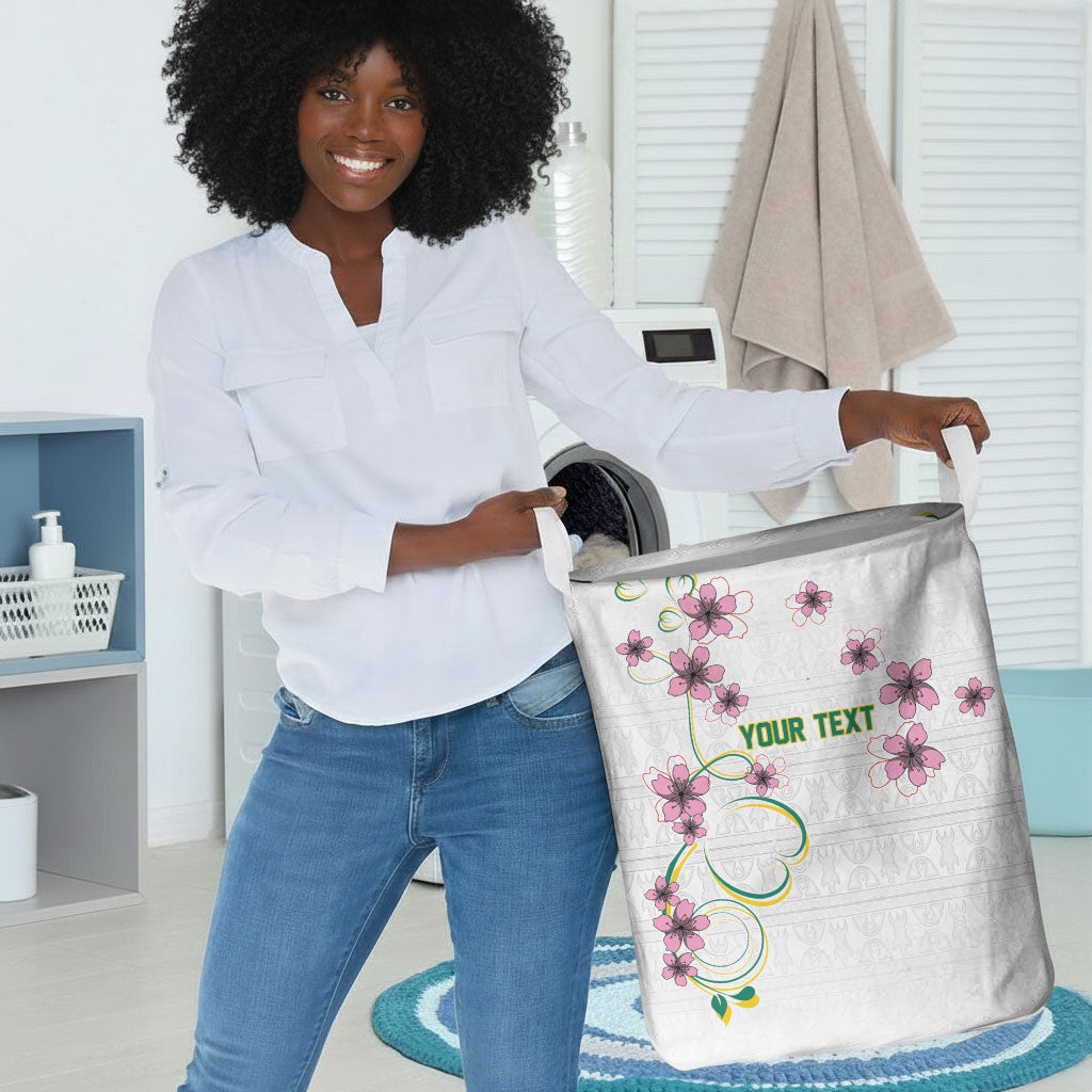 Custom Cameroon Red Stinkwood Floral Laundry Basket Africa Women’s Football Champion Series 2026