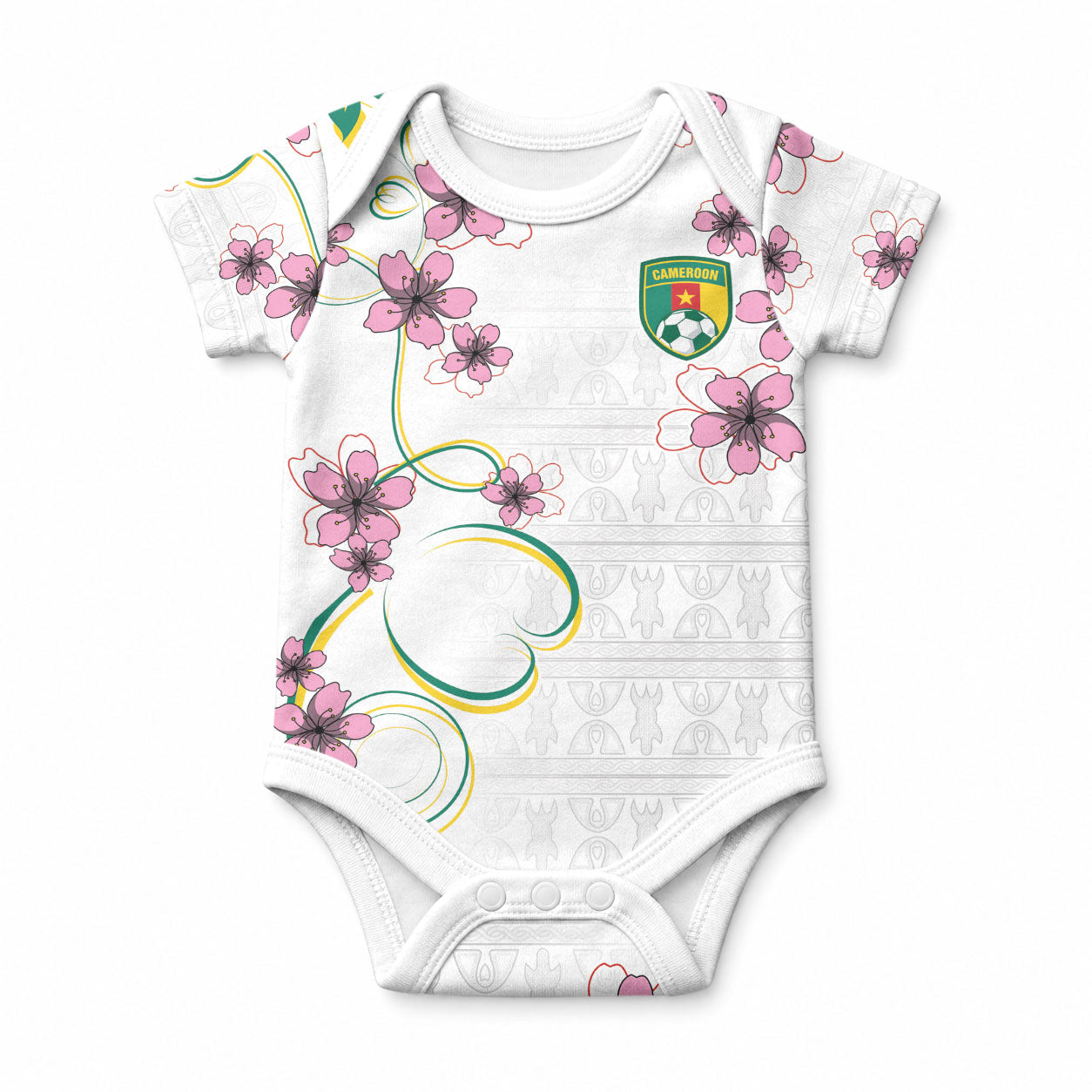 Custom Cameroon Red Stinkwood Floral Baby Onesie Africa Women’s Football Champion Series 2026