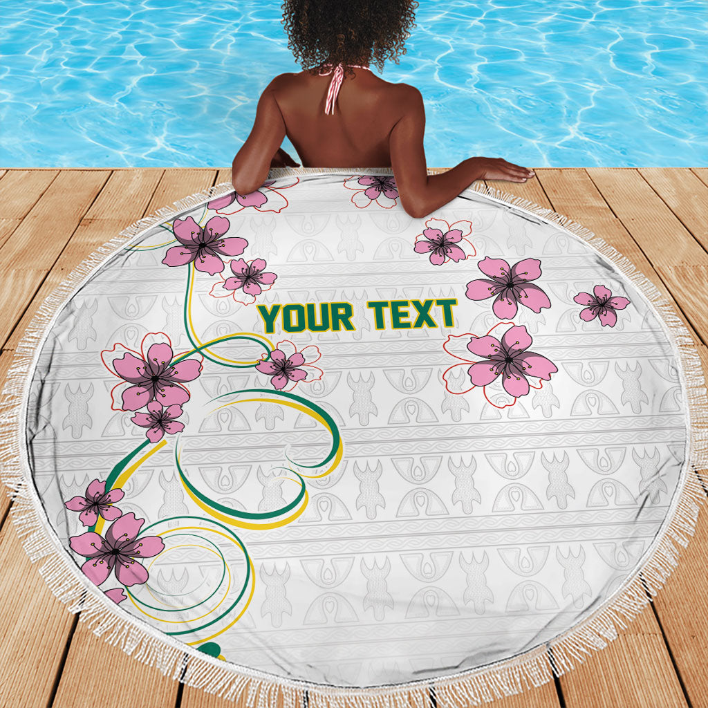 Custom Cameroon Red Stinkwood Floral Beach Blanket Africa Women’s Football Champion Series 2026