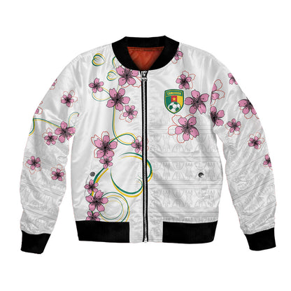 Custom Cameroon Red Stinkwood Floral Bomber Jacket Africa Women’s Football Champion Series 2026
