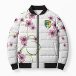 Custom Cameroon Red Stinkwood Floral Bomber Puffer Jacket Africa Women’s Football Champion Series 2026