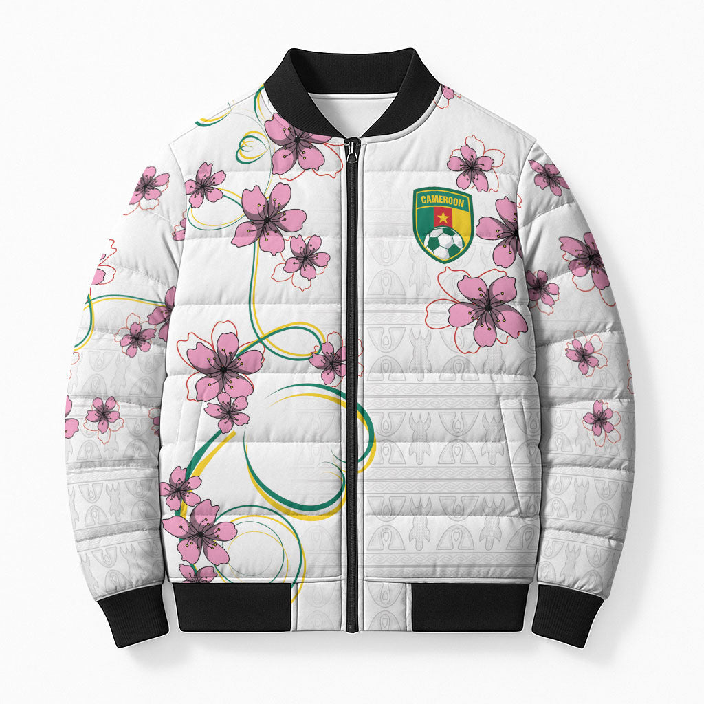 Custom Cameroon Red Stinkwood Floral Bomber Puffer Jacket Africa Women’s Football Champion Series 2026