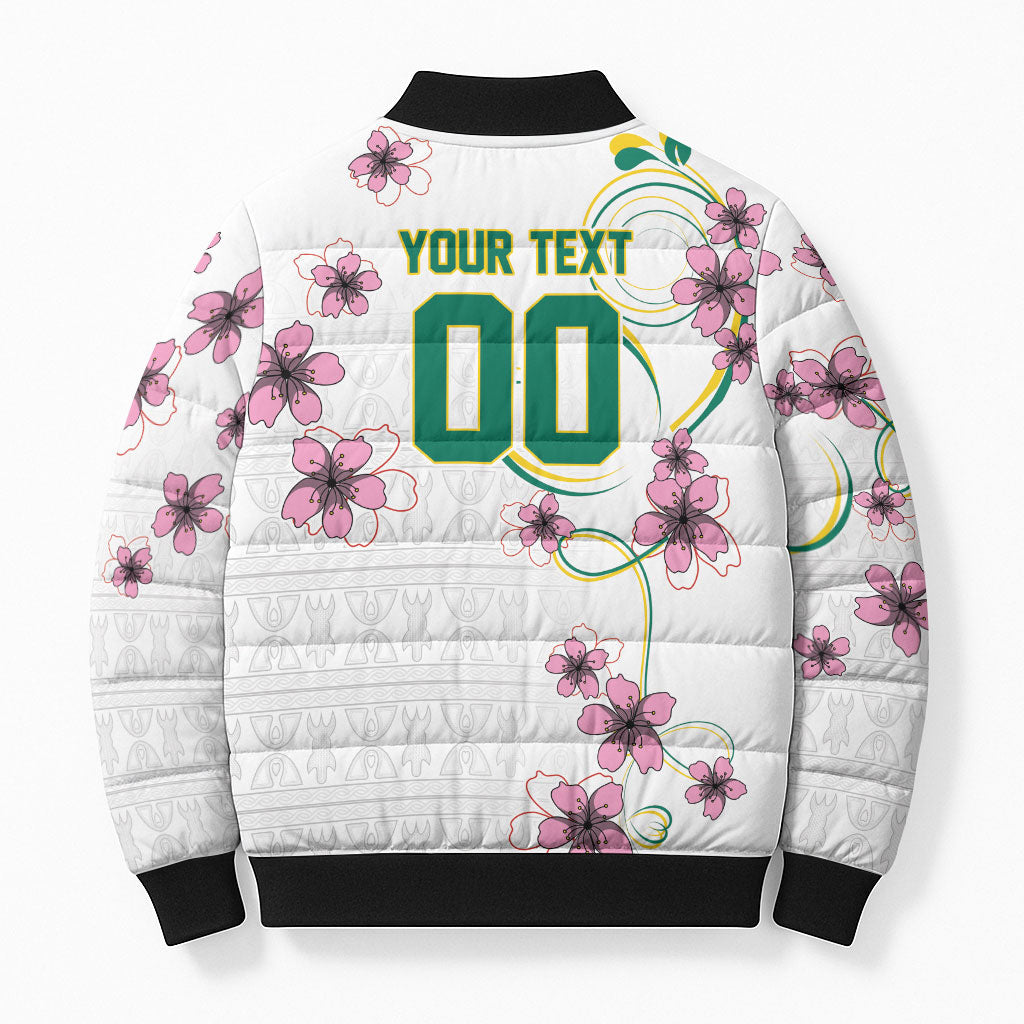 Custom Cameroon Red Stinkwood Floral Bomber Puffer Jacket Africa Women’s Football Champion Series 2026
