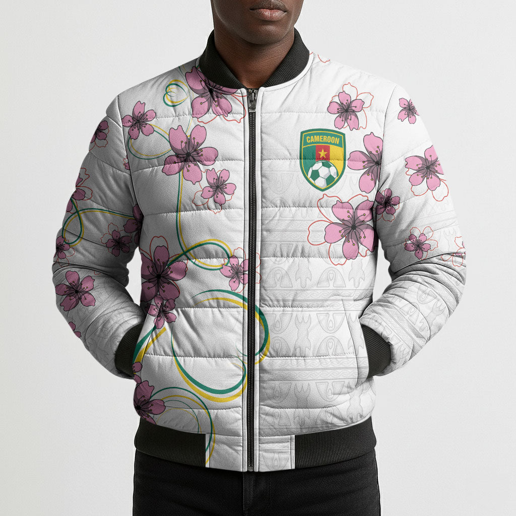 Custom Cameroon Red Stinkwood Floral Bomber Puffer Jacket Africa Women’s Football Champion Series 2026