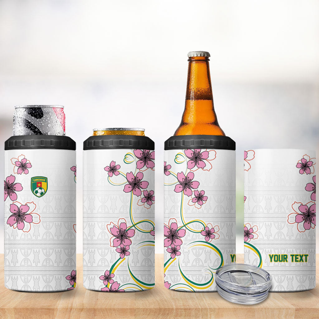 Custom Cameroon Red Stinkwood Floral 4 in 1 Can Cooler Tumbler Africa Women’s Football Champion Series 2026