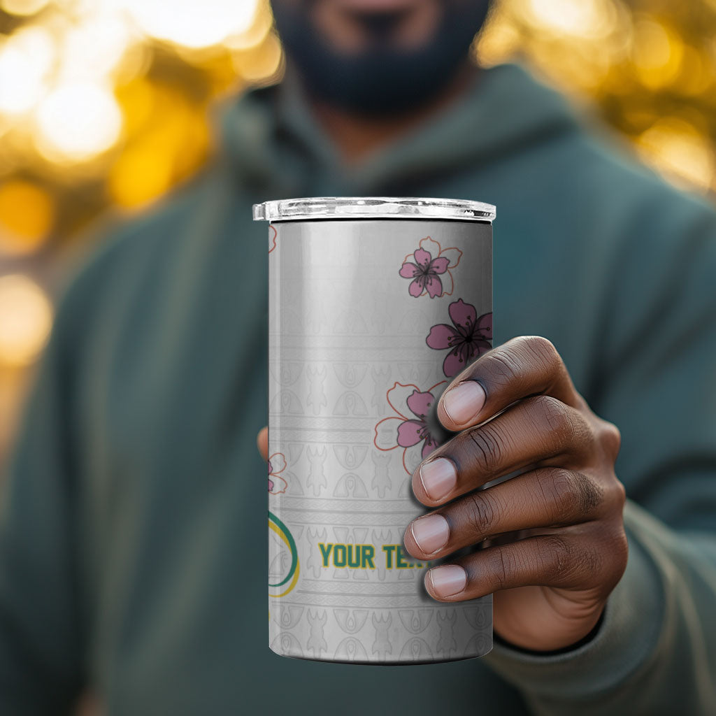 Custom Cameroon Red Stinkwood Floral 4 in 1 Can Cooler Tumbler Africa Women’s Football Champion Series 2026