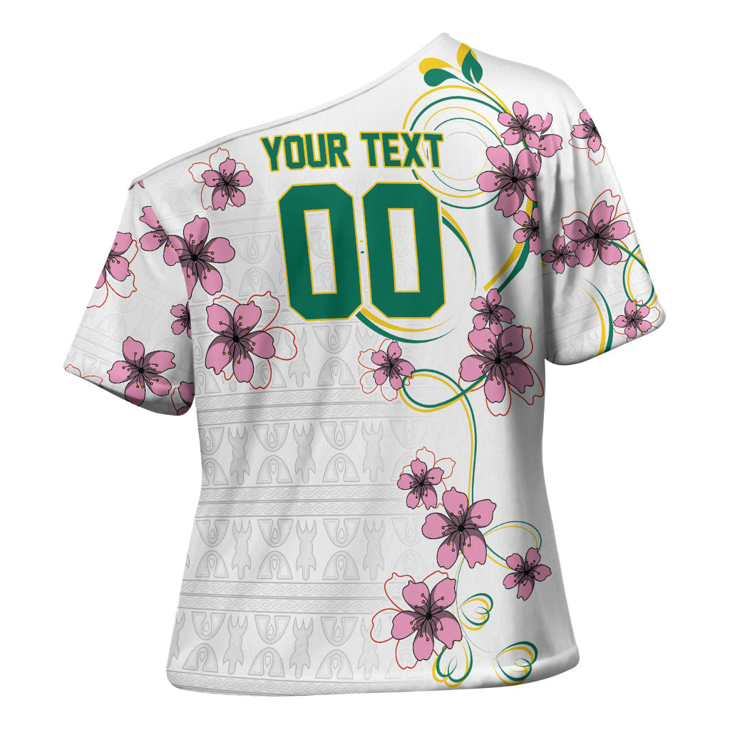 Custom Cameroon Red Stinkwood Floral Cross Shoulder Shirt Africa Women’s Football Champion Series 2026