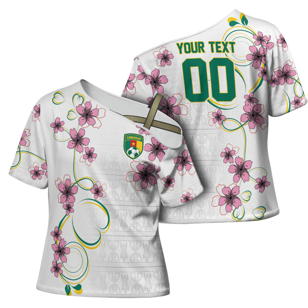 Custom Cameroon Red Stinkwood Floral Cross Shoulder Shirt Africa Women’s Football Champion Series 2026
