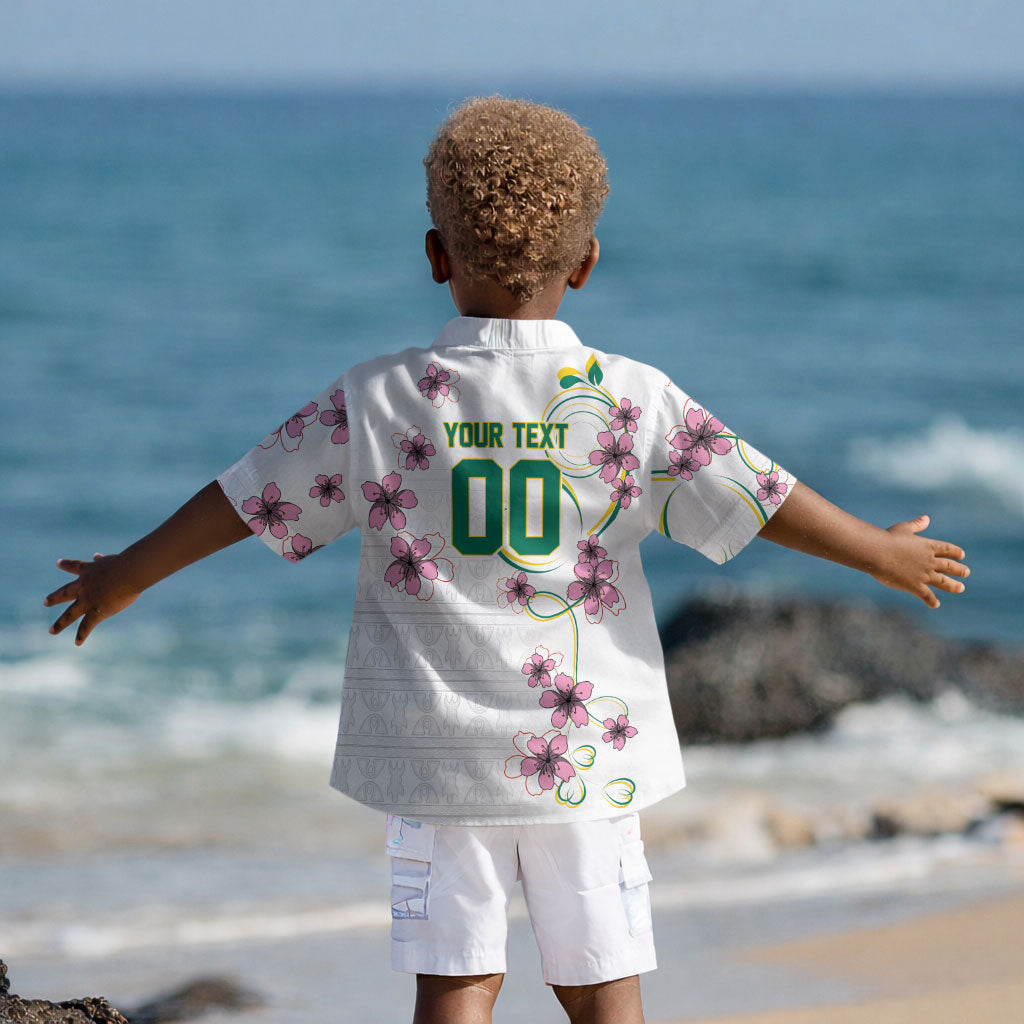 Custom Cameroon Red Stinkwood Floral Kid Hawaiian Shirt Africa Women’s Football Champion Series 2026