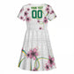 Custom Cameroon Red Stinkwood Floral Kid Short Sleeve Dress Africa Women’s Football Champion Series 2026