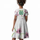 Custom Cameroon Red Stinkwood Floral Kid Short Sleeve Dress Africa Women’s Football Champion Series 2026