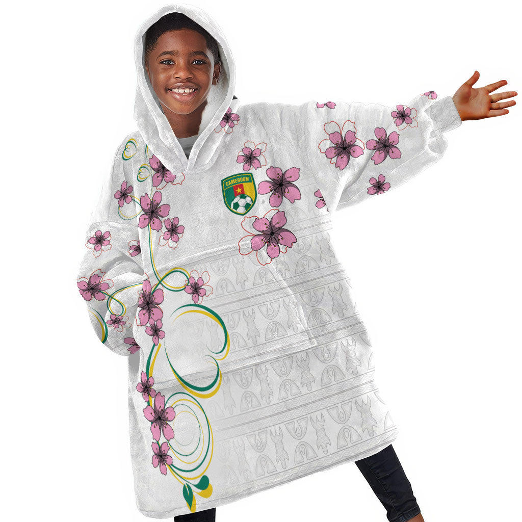 Custom Cameroon Red Stinkwood Floral Kid Wearable Blanket Hoodie Africa Women’s Football Champion Series 2026